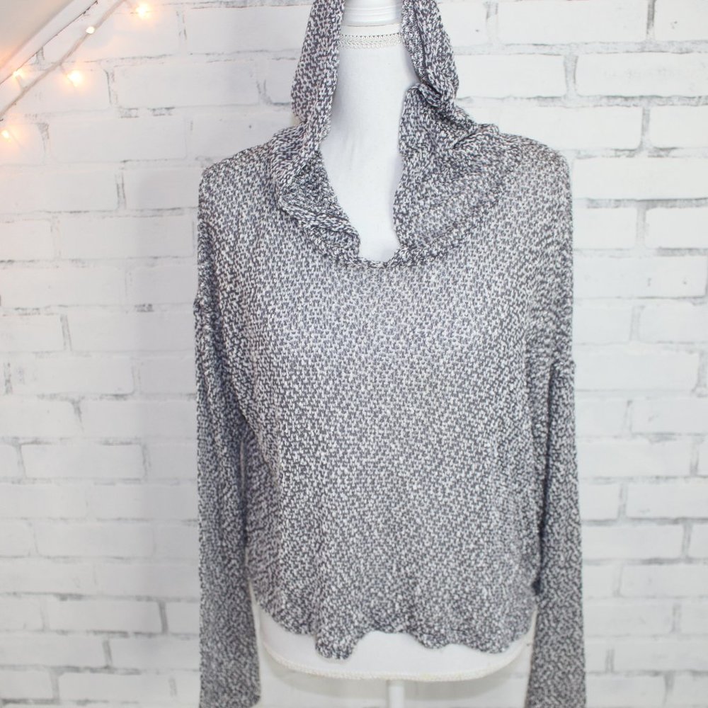 Mudd Open Knit Sheer Hoodie